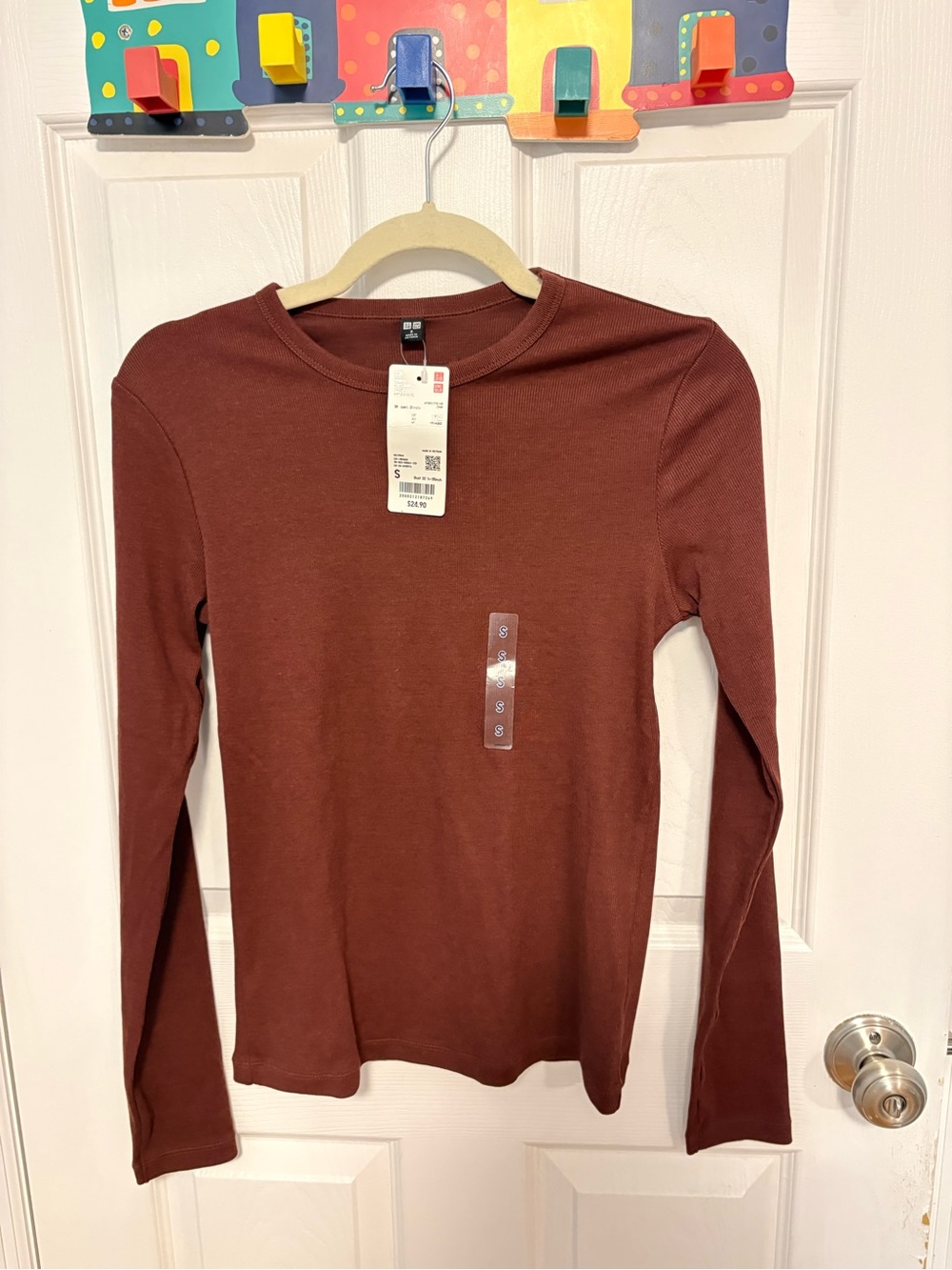 Uniqlo Women's Long-Sleeve Crewneck Top - Brown